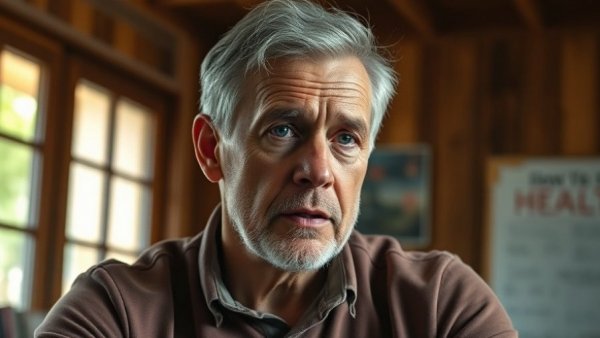 Middle-aged man discusses best vitamins and minerals for seniors in video.