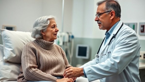 Doctor attends patient in chemotherapy room, related to weight-loss drugs and cancer outcomes.