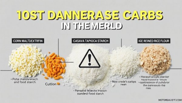 Infographic showing the most dangerous carbs with starch types.