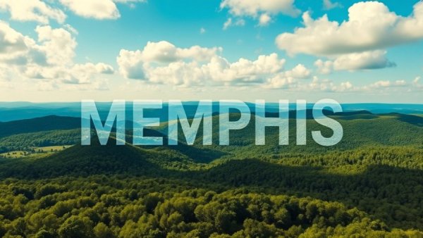 Bold 'MEMPHIS' text over scenic forest view.