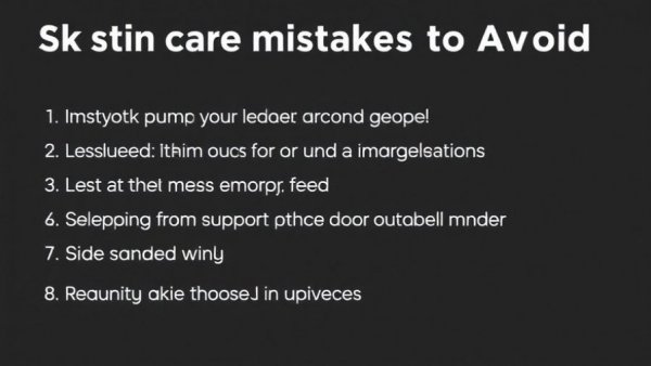 List of top skin care mistakes to avoid on dark background