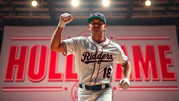 Louisiana Athletics Hall of Fame induction graphic with a baseball player.