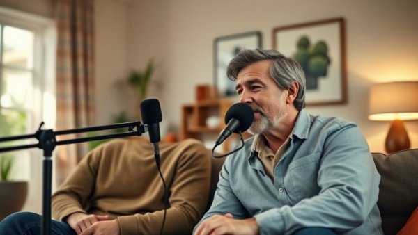 Traits of happy solitary retirees: mature couple podcasting about independence