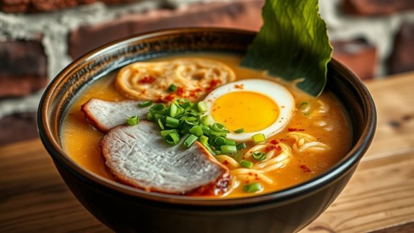 New Orleans-inspired ramen with rich toppings in a stylish setting.
