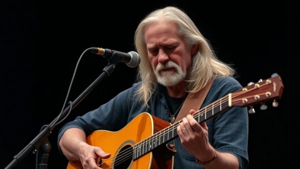 Musician performing on stage, John Anderson legacy.