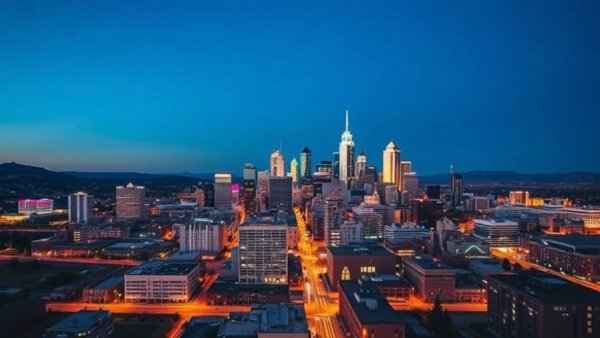 Vibrant Denver skyline at twilight showcasing city highlights