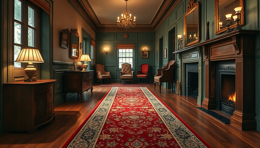 Elegant vintage hallway with affordable vintage runners and classic decor.