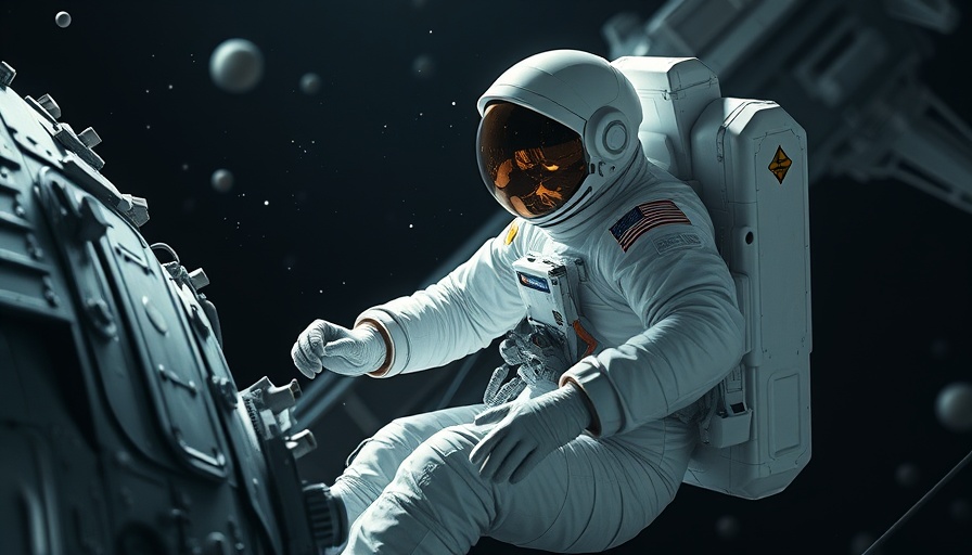 Astronaut on spacewalk in dark space, NASA Netflix live exploration.