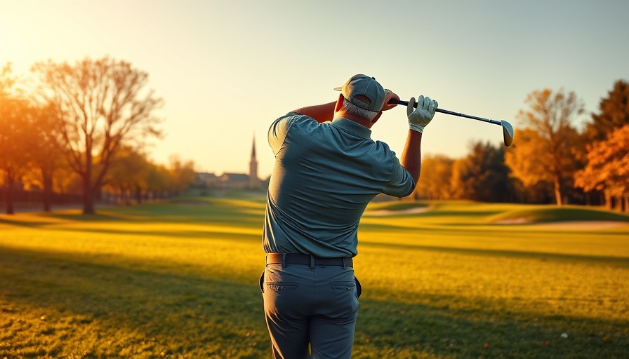 Man golfing on a sunny autumn day, related to Parkinson's and golf course living.