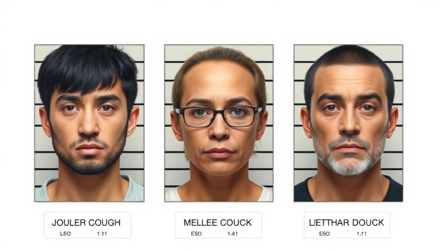 Lineup photo of three individuals with names for reporter Adan Manzano case.