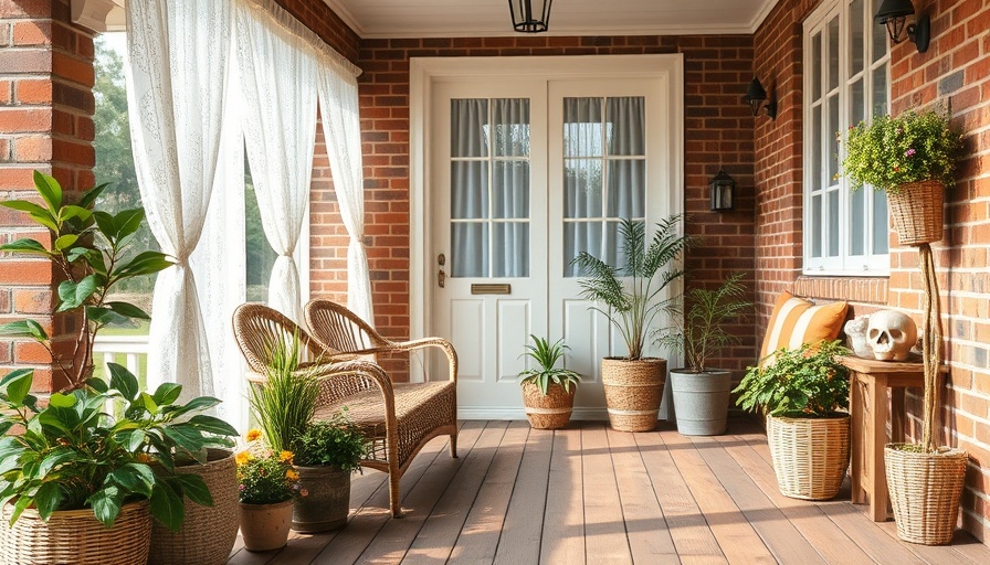 Charming rustic front porch with sustainable design elements.