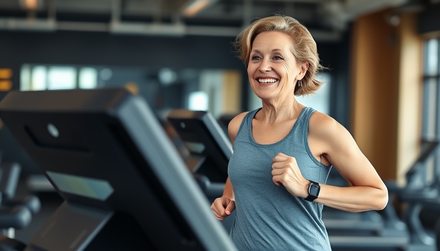 Woman embracing 12-3-30 treadmill trend for fat burning indoors.