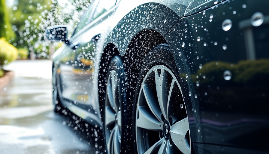 Clean car being meticulously washed outdoors for car care.
