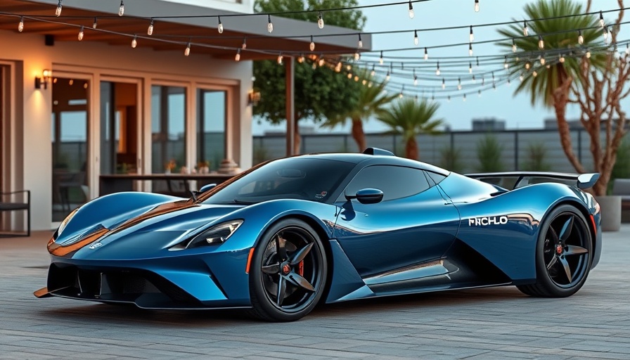 Nichols N1A ICON 88 supercar parked on a stylish patio.