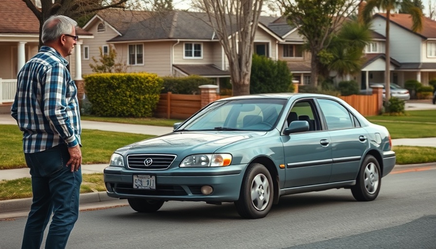 Dynamic scene of a car being repossessed in a suburban neighborhood, reflecting car repossession trends.