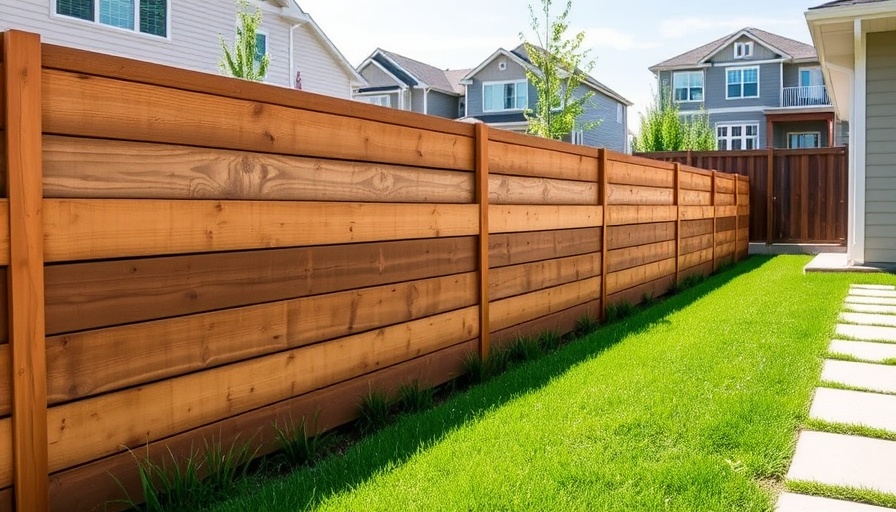 Modern wooden retaining wall design in a landscaped backyard with grass.