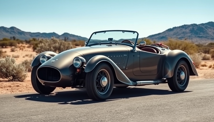1930 Packard Custom 740 Eight Roadster parked outdoors in desert scenery.