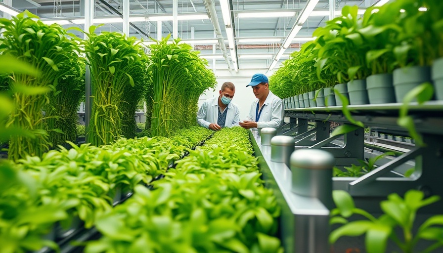 Worker in agricultural facility with machine, inventions saving our planet.
