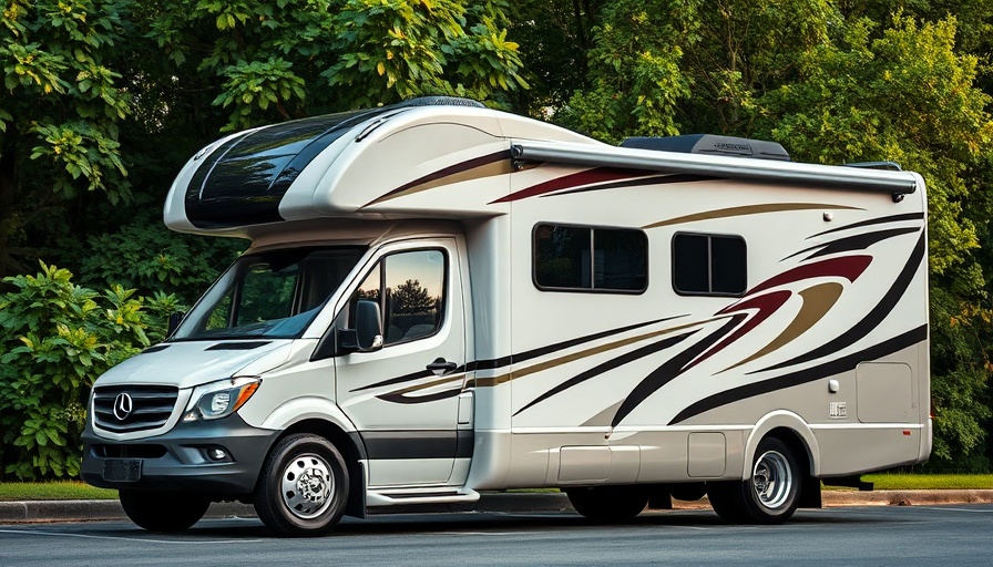 2015 Leisure Travel Van Serenity Class B Motorhome surrounded by greenery.