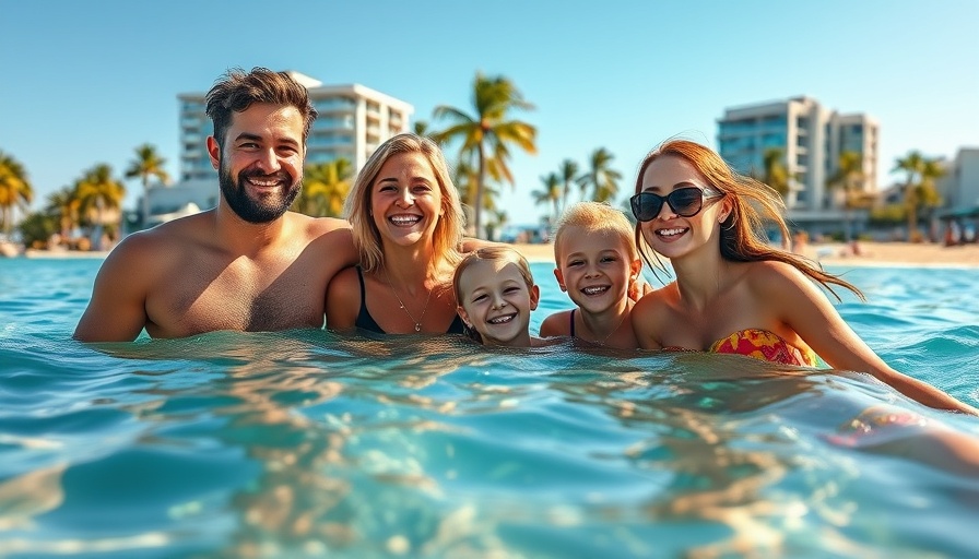 Family enjoying beach during gap year travel savings.