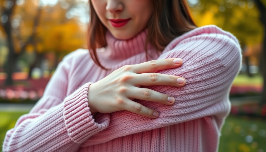 Young woman scratching arm due to mosquito bite in Louisiana park.