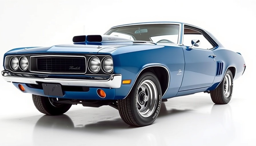 Classic blue car in studio highlights buy used cars.
