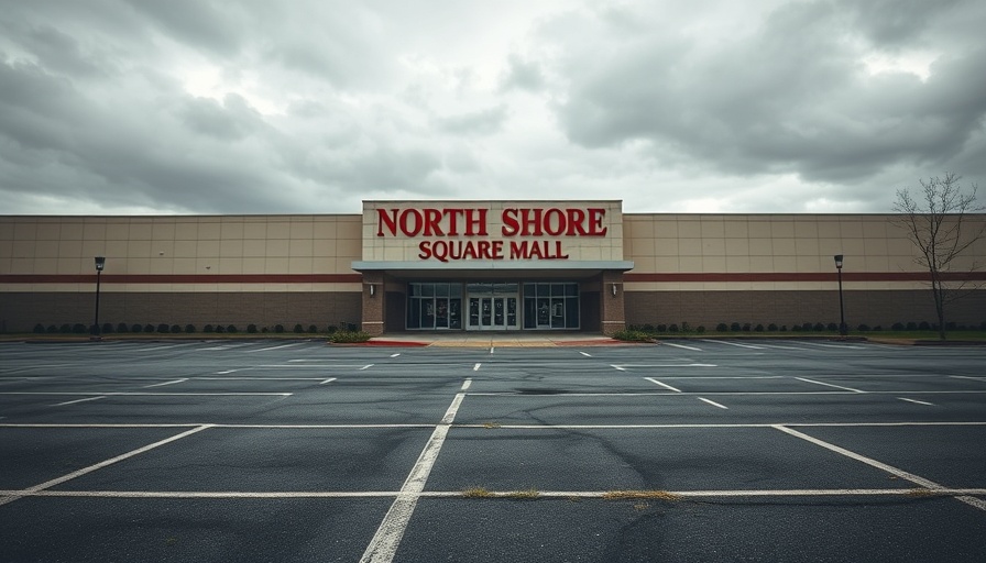Empty North Shore Square Mall entrance in Slidell, reflecting deal collapse.