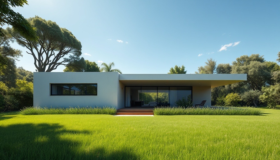 Modern home in Kentucky surrounded by greenery.