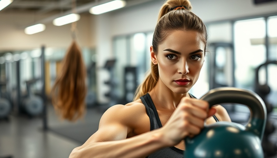 Woman lifting a kettlebell in gym, exercise could reduce cancer growth.