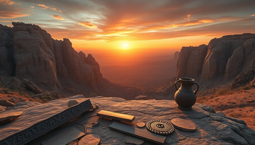 Egyptian mountainous region with ancient copper artifacts.