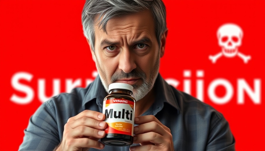 Dangerous vitamins for seniors warning image with vitamin bottle.