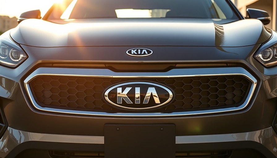 Close-up of Kia logo and grille depicting 2026 strategy.