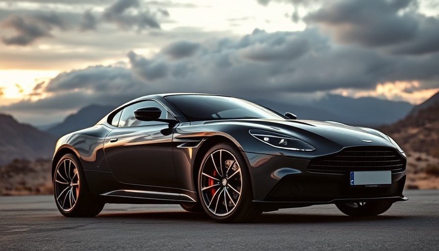 Sleek black Aston Martin DBX S parked in scenic mountain landscape.
