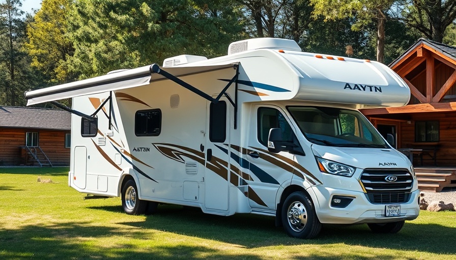 2022 Thor Motor Coach Coleman 23CM RV parked with awning out.