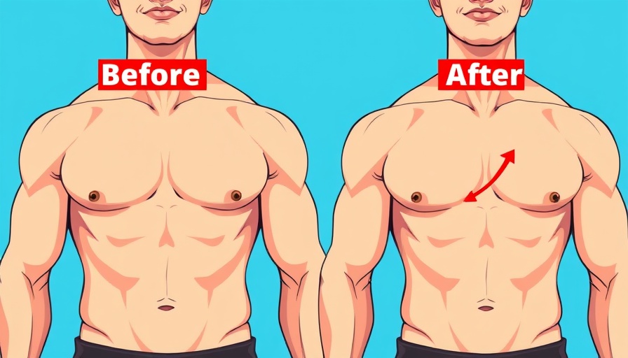 Comparison of male torsos, illustrating boost growth hormone naturally transformation, cartoon style.