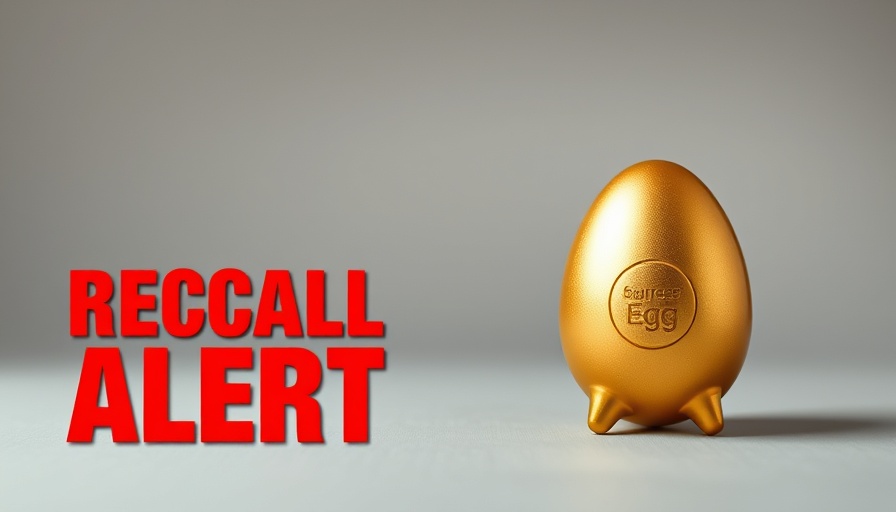Golden toy egg with recall alert; lead level concerns in toys.