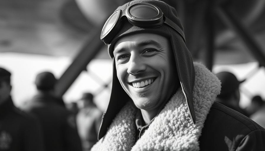 Historic image of aviator evoking Amelia Earhart disappearance records.
