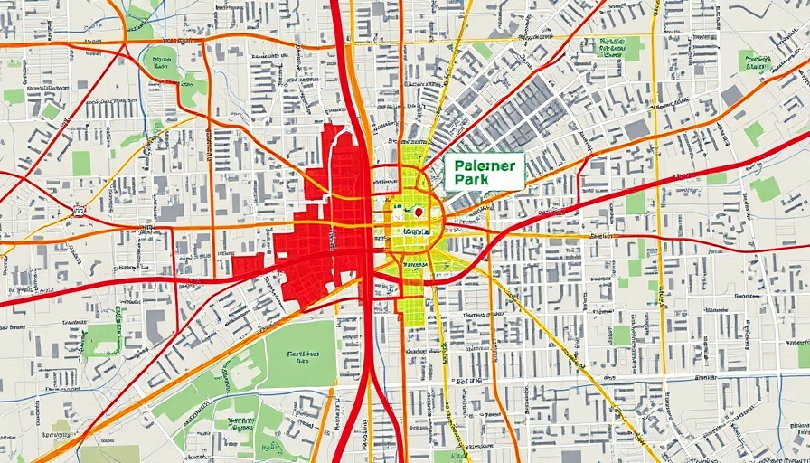 Map showing power outages in Louisiana with red lines marking affected areas.