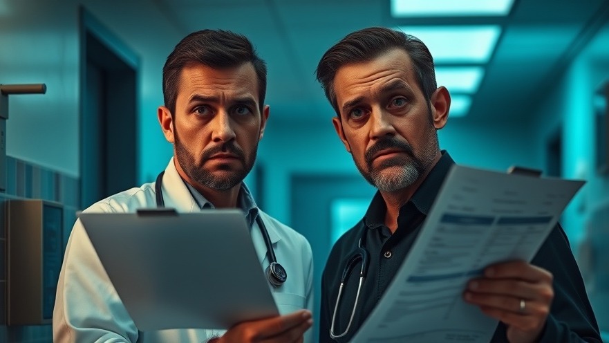 Worried man discussing hormone health and testosterone replacement with a doctor.