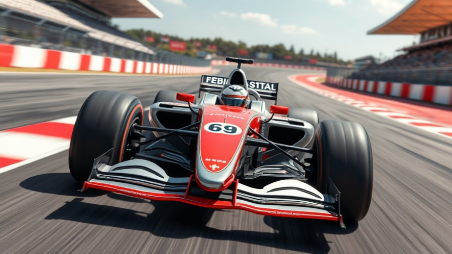 Formula One championship performance car speeding on track