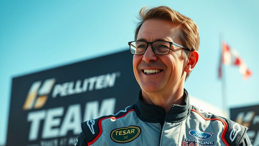 Formula One team member smiling in Red Bull Racing attire.