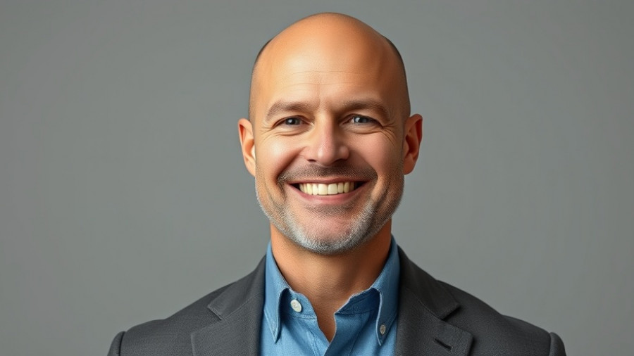 Confident bald man in a suit, representing leadership.