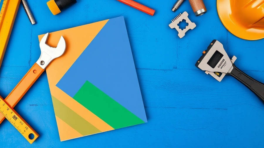 Modern construction industry report cover with tools, 2026 Construction Industry Outlook