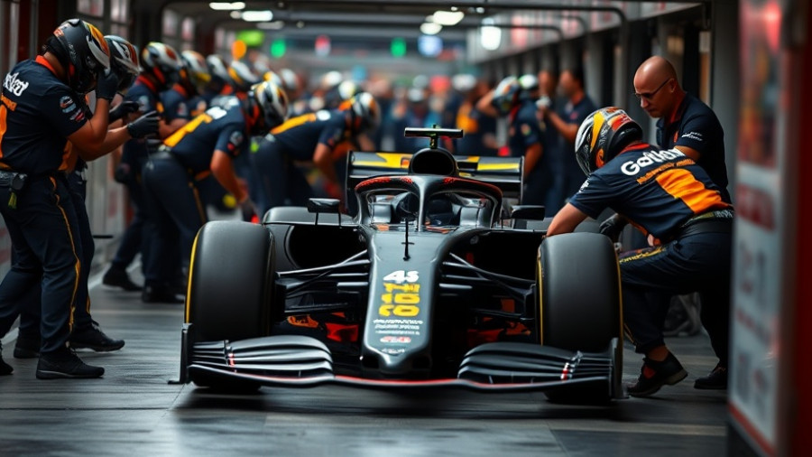 Pit crew at work during Mexico City Grand Prix FP1.