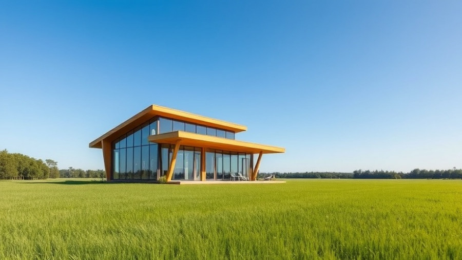 Modern Beam House Design in Rural Chile, open field view.