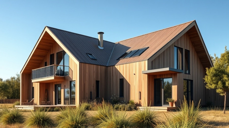 Modern sustainable architecture in housing with wooden design.