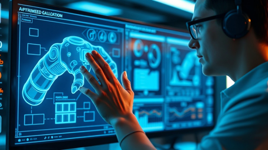Futuristic holographic interface depicting electrical solutions in robotics.