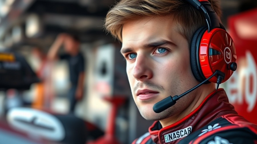 Stefan Parsons focused during NASCAR Truck Series race.