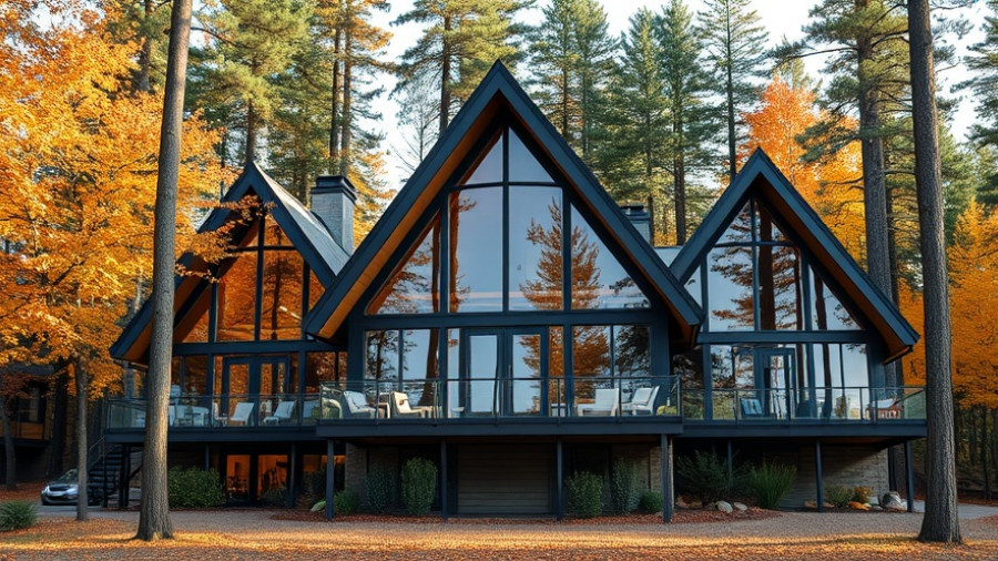 Modern Steeplechase House design with glass facades in a forest