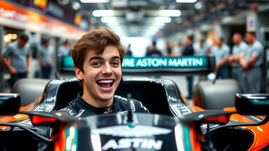 Aston Martin third driver enjoying the race car.